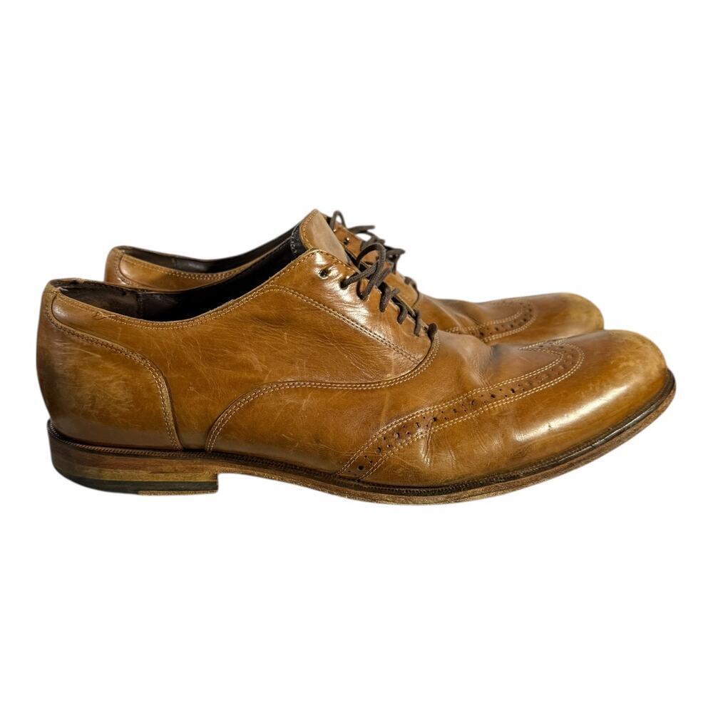 Cole Haan Leather Wingtip Oxford Brogue Dress Shoes Tan Brown Men’s 10.5M